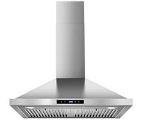 Getue Wall Mount Range Hood 30 inch Kitchen Hood 700 CFM with Ducted/Ductless Convertible Duct, Touch Control, Permanent Filters, Stainless Steel, 3 Speed Exhaust Fan, LED Light, Tieasy