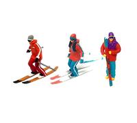 getuse 3 Pièces Figurines de Ski Peintes à la Main Échelle Ho 1/87 Mini Personnages Diorama Accessoires Route Modélisme- Une