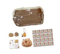 getuse Capybara - Trousse à crayons avec poupée et accessoires de papeterie, sac de rangement pour fournitures scolaires, garçons, filles, adolescents, 19,5 x 12 x 7 cm