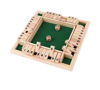 getuse Jeu de Plateau en Bois avec 2 Dés et Plaque de Chiffres 1-10 pour Enseignement Mathématique et Divertissement Familial