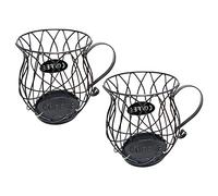 getuse Lot de 2 porte-dosettes de café de grande capacité en métal noir