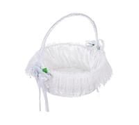 getuse Panier à fleurs de mariage en satin avec dentelle pour bouquetière, porte-bonbons, portable, créatif, pour fête d'anniversaire, occasions spéciales