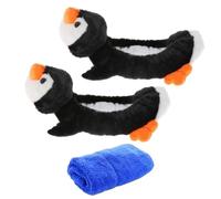 getuse Protège-lame élastique avec chiffon de nettoyage pour patins artistiques, patins de hockey, protection de la marche, 35 cm, pingouin bleu foncé