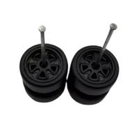 getuse RC Car Wheels and Tires 1/64 Scale - Professional Replacement Parts - Direct Fit - Easy Installation - 2 Wheels- Noir