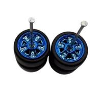 getuse RC Car Wheels and Tires 1/64 Scale - Professional Replacement Parts - Direct Fit - Easy Installation - 2 Wheels- Bleu