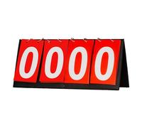 getuse Tableau de score portable à 4 chiffres pour jeux de sport - Tableau de score de compétition avec chiffres blancs sur fond coloré - 36 x 16,5 cm - Rouge