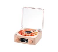 getuse Waves Enceinte Bluetooth en vinyle avec trois lumières ambiantes, lecteur de musique aquatique avec plateau rotatif - sons relaxants, décoration de chambre à coucher (rose rose)