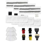 Getyjoe Lot de 15 Accessoires Nettoyeur à Vapeur pour Karcher Easyfix SC1/SC2/SC3/SC4/SC5/SV7 3 Chiffons de Sol en Microfibre + 3 Buses à Main Microfiber Cloth +3 Chiffons Abrasifs + 6 Brosse