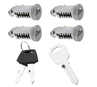 GEU Serrure Coffre de Toit Kit avec 4 Cylindres de Serrure, 2 Clés et 1 Clé de Contrôle, Verrous de Serrure pour Thule Système de Porte-Bagages de Toit Voiture de Rechange Accessoires (Argent)