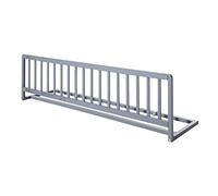Geuther 2112 Barrière de lit en 140 cm Hauteur: 38 cm Sécurité anti-chute Avec barreaux solides Protège contre les chutes du lit Pliable En bois de hêtre massif Gris