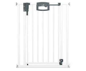 Geuther 4791+ Tablier de pied Easylock Plus Ajustement: 68 cm - 76 cm Certifié TÜV/GS Barrière de sécurité pour escaliers Sans percer Barrière pour bébés Ouverture des deux côtés Blanc