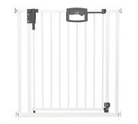 Geuther Easylock Plus - Barrière de protection pour porte, d'escalier, sans perçage, largeur : 88,5 à 96,5 cm, en bois et métal, avec ouverture des deux côtés, de sécurité enfant, blanche
