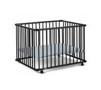 Geuther Parc Bébé en Bois Belami Plus - Hauteur Réglable - 76x97 cm - Avec Roulettes - Certifié TÜV - Idéal pour Dormir et Apprendre - Blanc