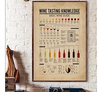 Geuuki - Plaque en métal vintage - Connaissances de dégustation de vin - Guide de base du vin - Anatomie du vin - Affiche en métal vintage pour bar, club de musique, cave, décoration murale - 14 x 20