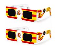 GEVECORI Lot de 2 Lunettes Éclipse Solaire - Certifiées CE et ISO 12312-2 pour Vision Sûre - Lunette Éclipse Solaire 2026 pour Observation Totale (Espagne) et Partielle (France) (2PCS/Jaune)