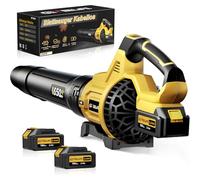GEVEELIFE Souffleur électrique 20 V 257 km/h avec 3 Vitesses et 2 Batteries de 5,0 Ah pour Jardin, Feuilles, poussière et Neige (Batterie Incluse), Jaune
