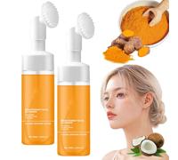 Gevona Cleanser 100ml New Gevona Turmeric Face Wash with Brush 2025 Formula Gevona Face Cream Hydrating Brightening Foaming Facial Cleanser for Dullness & Fine Lines, All Skin Types (2)