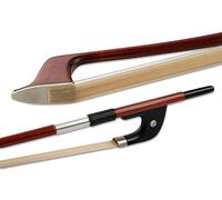 GEWA Archet de contrebasse, archet de contrebasse 4/4 - Crin naturel - Modèle allemand - Baguette ronde - Hausse en bois dur