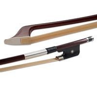 GEWA Archet de contrebasse, archet de contrebasse 4/4 - Crin naturel - Modèle français - Baguette angulaire - Hausse en ébène