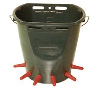Gewa Bac d'allaitement rond pour agneaux avec 6 tétines avec support, tétines et clapets