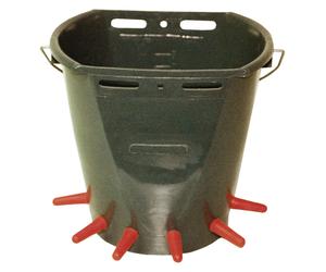 Gewa Bac d'allaitement rond pour agneaux avec 6 tétines avec support, tétines et clapets