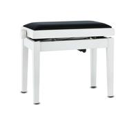 GEWA Banc de piano Deluxe Autolift avec réglage confortable de la hauteur, bois massif, blanc mat