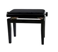 GEWA Banc de piano Deluxe, bois massif, réglable en hauteur noir brillant