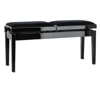 GEWA Pianobank Deluxe Double (Banc Double, réglage en Hauteur Facile grâce à Un mécanisme de Ciseaux précis, en Bois Massif de qualité, Durable et Robuste, Charge de Rupture élevée), Noir Brillant