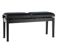 GEWA Banc de piano Deluxe Double, noir mat | Durable et robuste, charge de rupture élevée, surface d'assise de 44 x 29 cm, housse de siège en velours