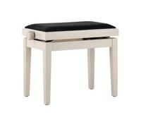 GEWA Banc de Piano Deluxe, en Bois Massif, Hauteur réglable, en Bouleau Blanc Mat