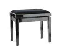 GEWA Banc de piano Deluxe, bois massif, réglable en hauteur noir brillant