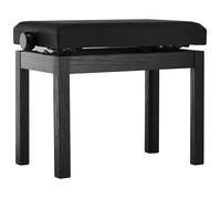 Banquette de Piano GEWA Student - Bois Massif - Revêtement d'assise en Similicuir - Réglage en Hauteur Facile 48-57 cm - Construction Stable - Noir Mat