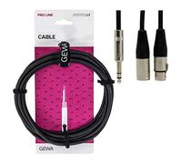 GEWA Câble d'insertion Pro Line 3m, noir, prise REAN, 1x jack stéréo 6,3 mm - 1x XLR(m) & 1x XLR (f), 190735
