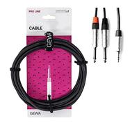 Gewa Câble en Y Pro Line 1,5m, noir, prise REAN, jack stéréo 3,5 mm - 2x jack mono 6,3 mm, 190790