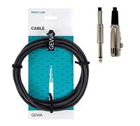 GEWA Câble microphone Basic Line 3m, noir, XLR(f) - jack mono 6,3 mm, 190060