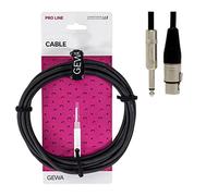 GEWA Câble microphone Pro Line 1,5m, noir, XLR(f) - jack mono 6,3 mm, 190570