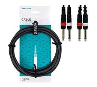 GEWA, Double câble Basic Line, 3m, noir, 2x 6,3 mm Jack mono - 2x 6,3 mm Jack mono