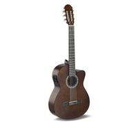 GEWA Guitare classique électro-acoustique Basic - Classic Electro - 4/4 - caisse tilleul - pickup 4-bandes EQ avec accordeur - coupe - couleur noyer