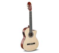GEWA Guitare classique électro-acoustique Basic - Classic Electro - 4/4 - caisse tilleul - capteur 4 bandes EQ avec accordeur - cutaway - couleurs naturelles