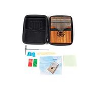 GEWA Kalimba piano à pouces acajou, motifs d'anches, 21 anches en acier, accordable, sacoche, maillet inclus, mode d'emploi