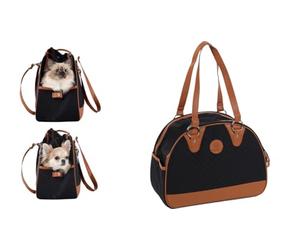 GEWA Leather Specialties Flamingo Sac de Transport Paddie Noir - 41x19x30cm - Pour Chat ou Petit Chien | Confortable, Aéré et Pliable avec Intérieur Matelassé