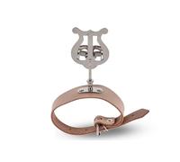 GEWA Porte-partitions de marche Flûte - Nickelé - Petite Lyra - 1 poussoir - Large bracelet en cuir