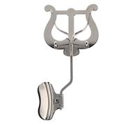 GEWA Porte-partitions de marche Trombone - Nickelé - Grande Lyra - 2 poussoirs - Avec pince pour fixation à la coupelle