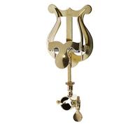 GEWA Porte-partitions de marche Trompette - Laiton - Petite Lyra - 1 poussoir - Anneau à charnière Ø 14 mm