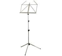 GEWA, Pupitre, argent, Longueur repliée 49 cm, Revêtement poudré, Fixation avec vis moletée, Hauteur 63 - 125 cm, Appui partition 46 x 23 cm, Env. 1,4 kg