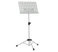 GEWA, Pupitre d'orchestre, blanc, Métal, Pliable, Plateau perforé, amovible, Hauteur 67cm - 120cm, Liaison ABS, SPlateau 48,5cm x 34cm, Poids 3,8kg
