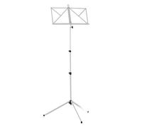 GEWA Pupitre VE 12 blanc – Hauteur 63–125 cm – Long. repliée 49 cm – Appui partition 46×23 cm