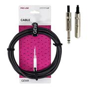 GEWA Rallonge pour casque d'écoute Pro Line 6,3mm/3m, noir, prise REAN, jack stéréo (m) - jack stéréo (m), 190711
