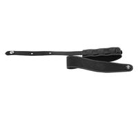 GEWA sangle de guitare série Premium Pattern, cuir véritable, largeur 65 mm, longueur 103-139 cm, verrous de sécurité - noir avec structure naturelle du cuir, fait main en Europe