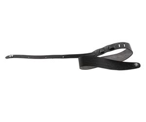 GEWA sangle de guitare série Premium Plain, cuir véritable découpé d'une seule pièce, largeur 70 mm, longueur 106-152 cm, verrous de sécurité - noir avec structure du cuir, fait main en Europe